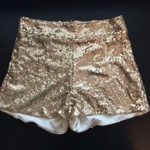 Windsor High Waisted Gold Sequin Shorts
